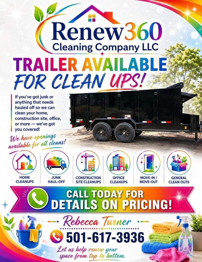 Renew 360 trailer available for cleanups and haul-off help